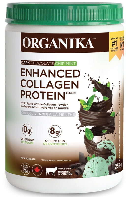 ORGANIKA Enhanced Collagen Protein (Dark Chocolate Chip Mint - 252 g)