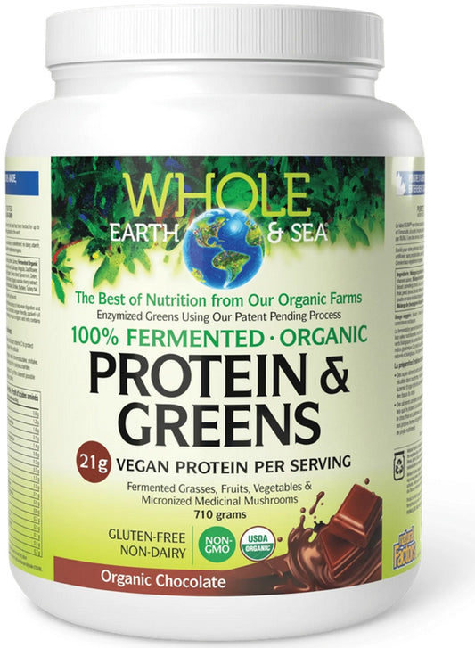 WHOLE EARTH & SEA Fermented Organic Protein & Greens (Chocolate - 710 g)
