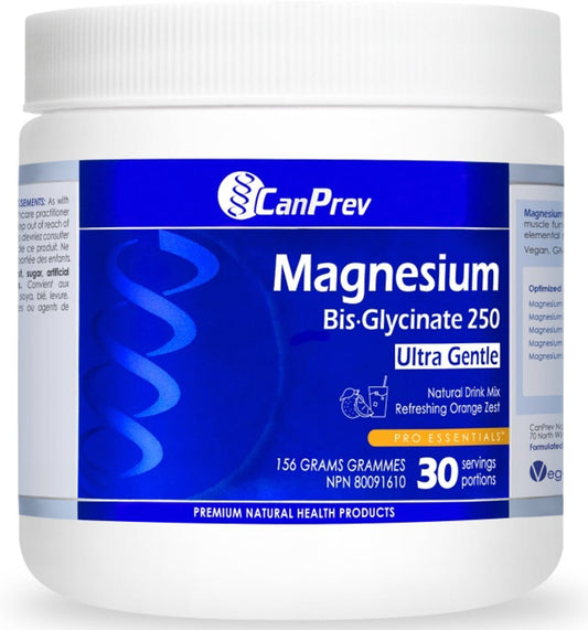 CANPREV Magnesium Bis·Glycinate Drink Mix (Refreshing Orange Zest - 156 grams)