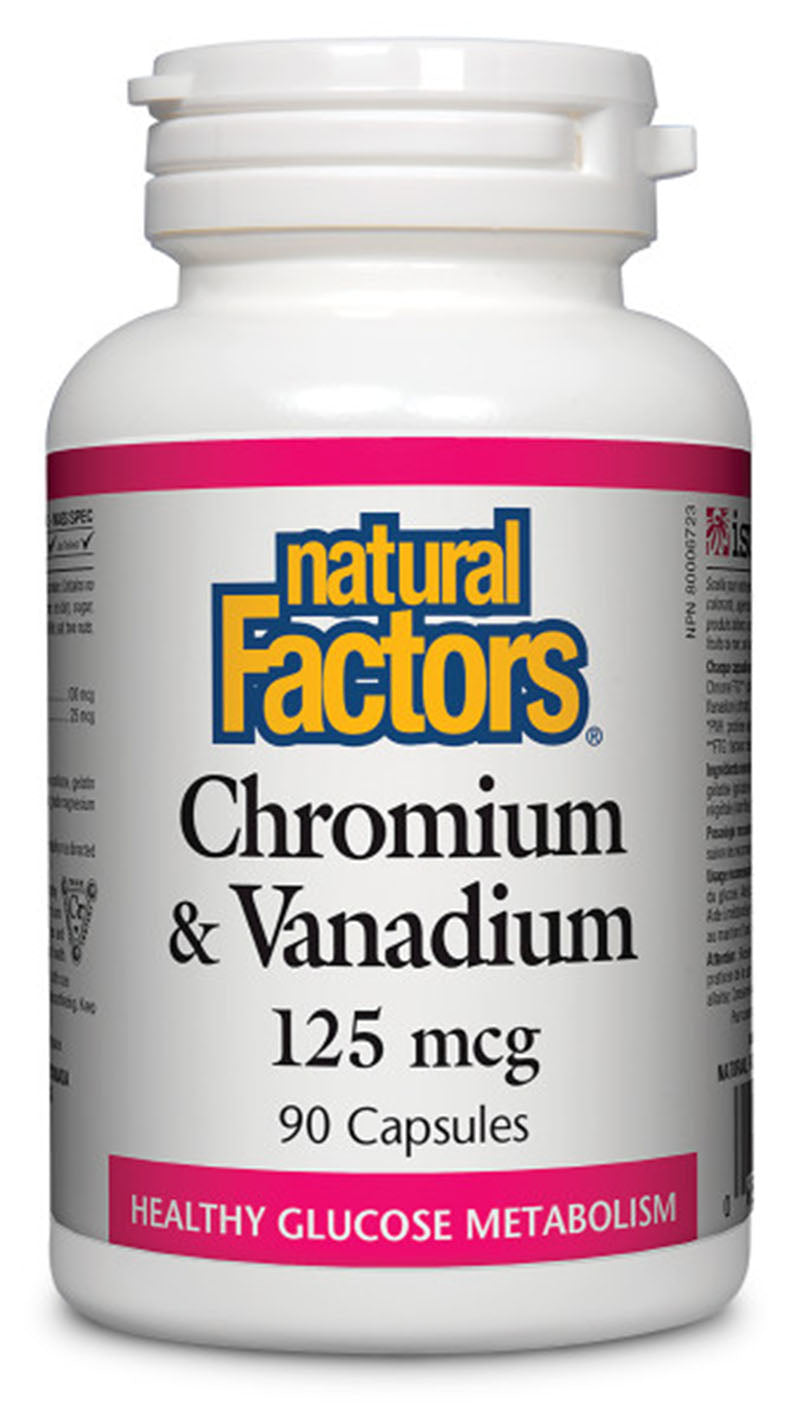 NATURAL FACTORS Chromium & Vanadium (125 mcg - 90 caps)