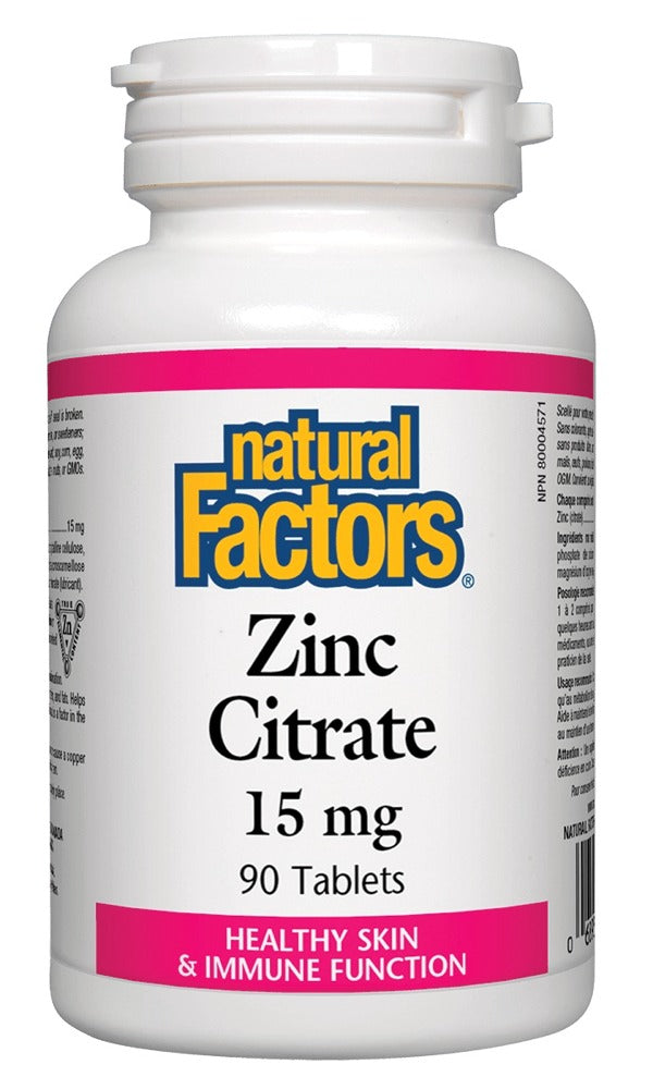 NATURAL FACTORS Zinc Citrate (15 mg - 90 caps)