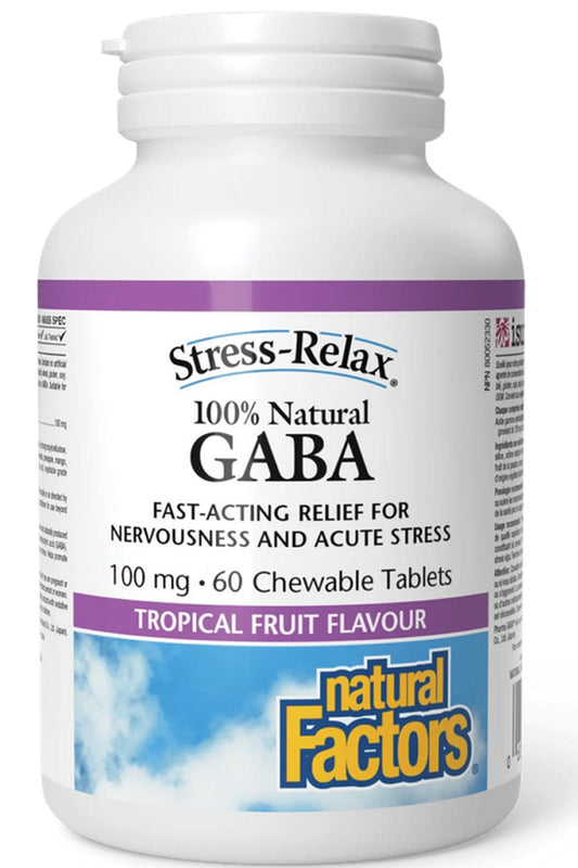 NATURAL FACTORS STRESS RELAX 100% Natural GABA (60 Chewables)