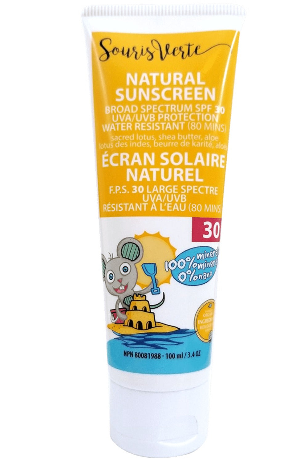 SOURIS VERTE Natural Sunscreen Broad Spectrum SPF 30 (100 ml)
