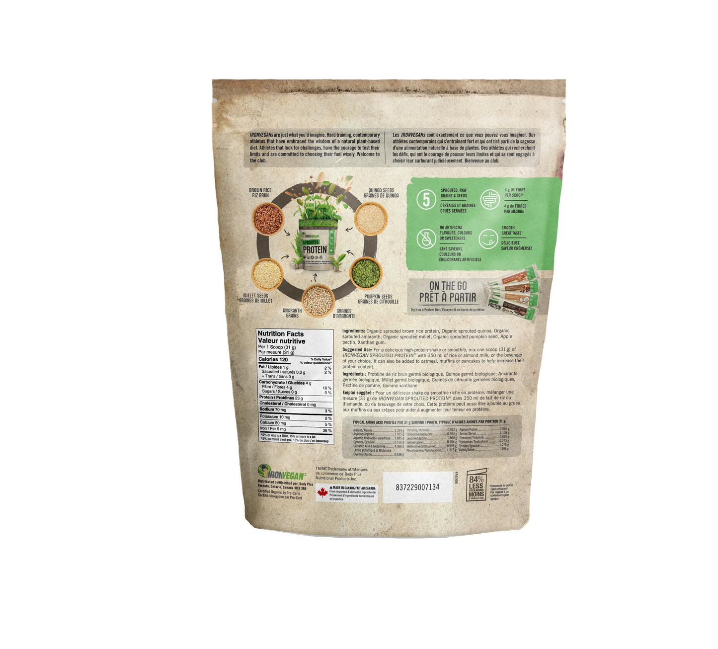IRON VEGAN Sprouted Protein (Unflavoured - 500g)